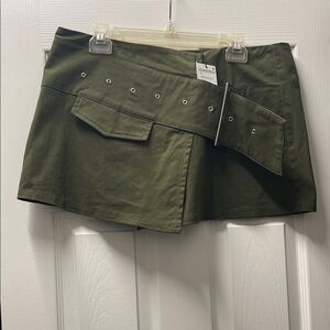 Nordstrom Olive Green Belted Mini Skort